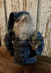 ST-121 Blue plaid flannel santa   