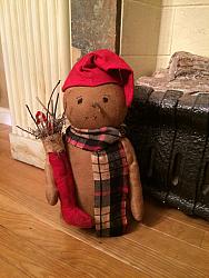 SM-280 Snowman with red plaid scarf   
