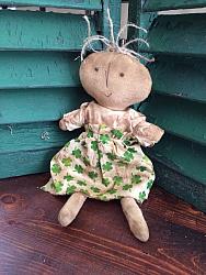 D-199 Lil doll with shamrock apron   