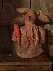 R-112 Girl rabbit with burlap apron   
