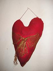 M-375 Red flannel heart